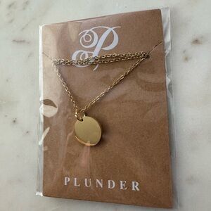 💲 NEW W TAGS Plunder Gold Round Disc Pendant Necklace